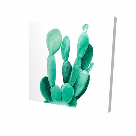 FONDO 32 x 32 in. Watercolor Paddle Cactus-Print on Canvas FO2788132